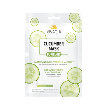 Огіркова маска очищає та матує шкіру обличчя - Biocyte Cucumber Mask, 1 шт Biocyte Cucumber Mask фото